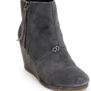 TOMS Grey Wedge Desert Shoe